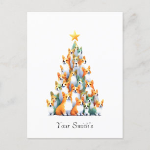 Postal Festiva Corgies Navidades