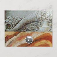 CORNUCOPIA GRIS MARRONA CON PIEDRA BLANCA