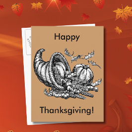 Postal Festiva Cornucopia Line Art Thankings