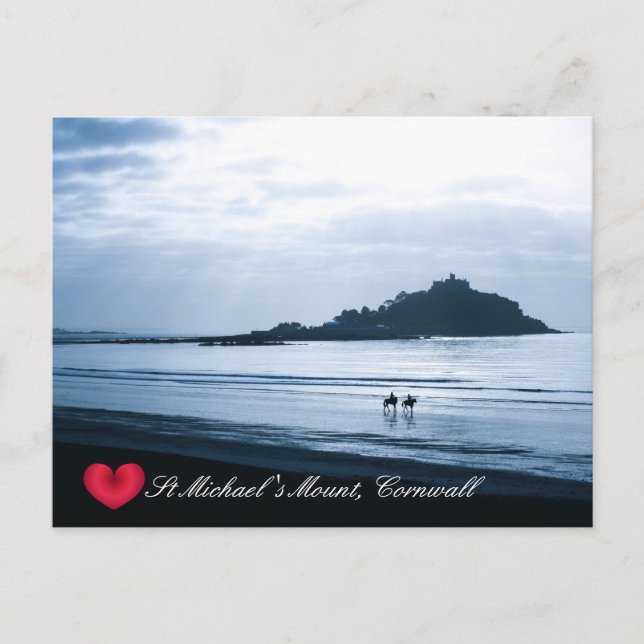 Postal Festiva Cornwall de Monte St Michaels personalizado + Caba (Anverso)