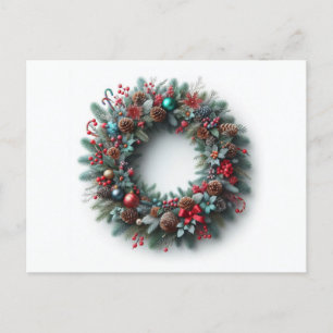 Postal Festiva corona de navidades