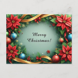 Postal Festiva Corona floral de lujo para las vacaciones 🎁🎄 Poi