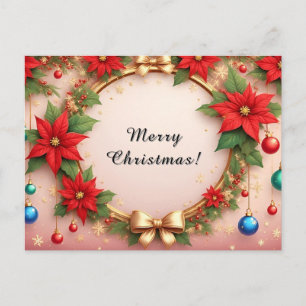 Postal Festiva Corona navideña festiva