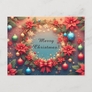 Postal Festiva Corona navideña festiva