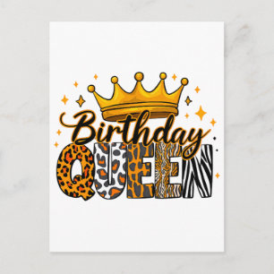 Postal Festiva Corona Safari Cumpleaños Reina