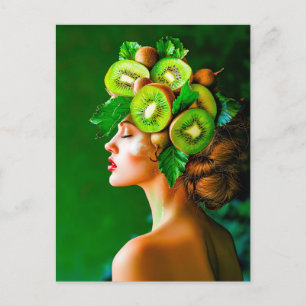 Postal Festiva Corona verde kiwi con estilo fresco