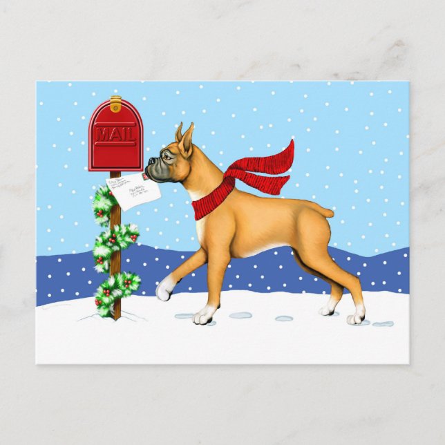 Postal Festiva Correo de Navidades Boxer (Anverso)