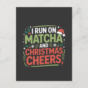 Postal Festiva Corro con Matcha y Bebida Verde de Alegrías Navide