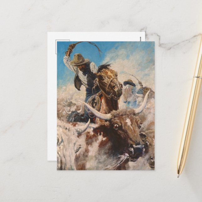 Postal Festiva Cortar por Newell Convers Wyeth (Anverso/Reverso In Situ)