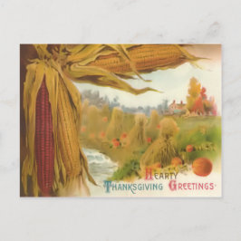 Postal Festiva Cortesía De La Postcarta De Saludos De Gracias