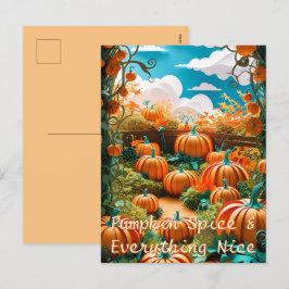 Postal Festiva Cosecha de parches de calabaza