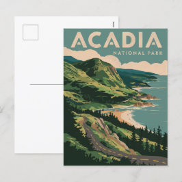 Postal Festiva Costa del Parque Nacional de Acadia