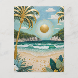 Postal Festiva Costas doradas