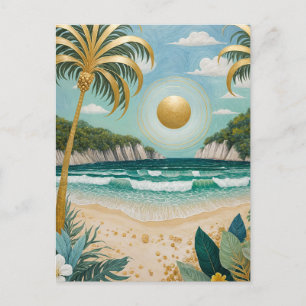 Postal Festiva Costas doradas