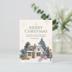 Postal Festiva Cottage de invierno acogedor personalizado de Navi