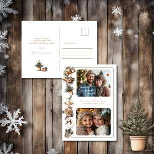 Postal Festiva Cottage Hygge Dos Navidades de fotografía