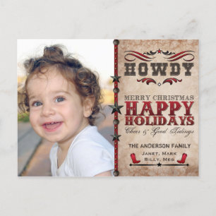 Postal Festiva Country Western Christmas Photo Cards