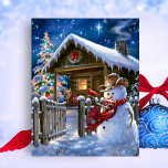 Postal Festiva Cowboy Snowman<br><div class="desc">Diseño de Cowboy Snowman.</div>