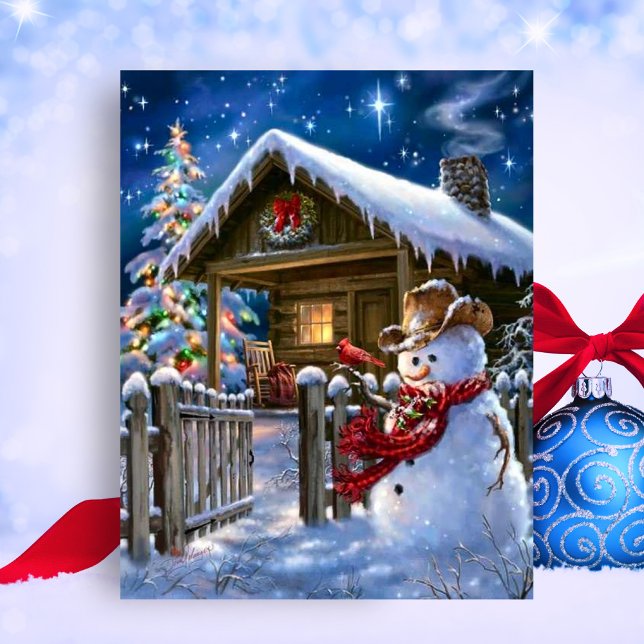 Postal Festiva Cowboy Snowman (Subido por el creador)