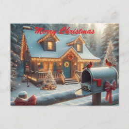 Postal Festiva Cozy Christmas Cabin Winter Wonderland