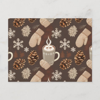 Postal Festiva Cozy Winter Pattern-Minimalist Aesthetic Art