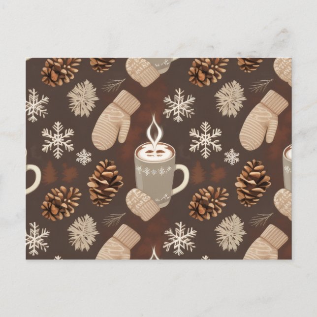 Postal Festiva Cozy Winter Pattern-Minimalist Aesthetic Art (Anverso)