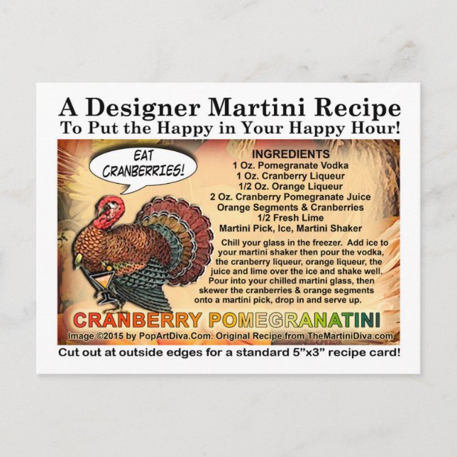 Postal Festiva Cranberry PomegranateReceta de cócteles de Acción  (Anverso)