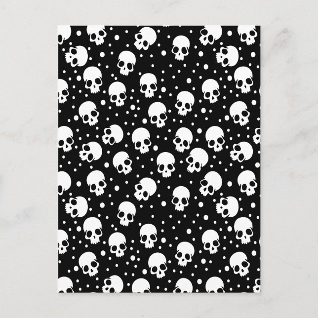 Postal Festiva Cráneo de lunares monocromo (Anverso)