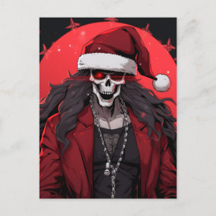 Postal Festiva Cráneo del Punk del Gótico de Guay Anime Santa Dem