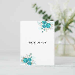 Postal Festiva Crea tu propia rosa azul elegante
