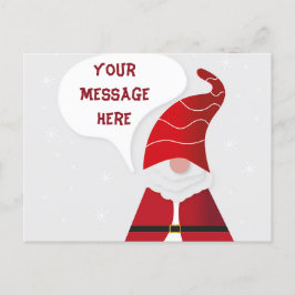 Postal Festiva Crea tu propio Santa Gnome Funny Rojo y Blanco