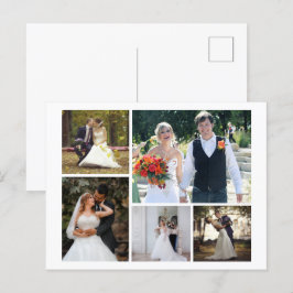 Postal Festiva Crear su propio Collage de 5 Bodas de fotos
