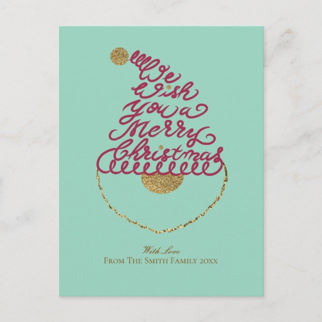 Postal Festiva Create Your Own Cute Glitter Santa Christmas  (Anverso)