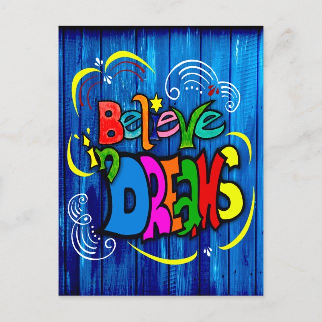 Postal Festiva Creer en los sueños (Anverso)