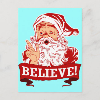 Postal Festiva Creer en Santa Claus