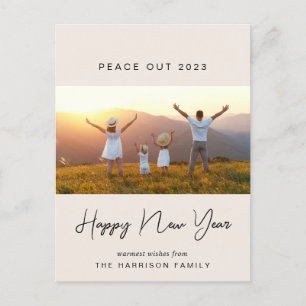 Postal Festiva Crema de fotos de Año Nuevo de la Paz 2022