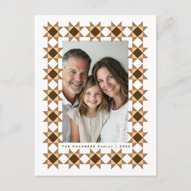 Postal Festiva Crema de marco de estrella nórdica (Anverso)