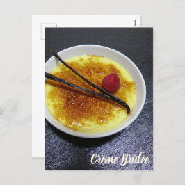 Postal Festiva Crema morena en pizarra con frambuesa y vainilla