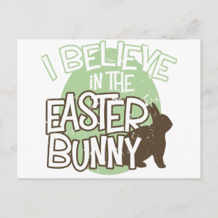 Postal Festiva Creo en el conejo de Pascua
