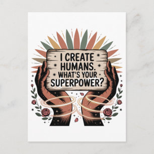 Postal Festiva Creo Humanos. ¿Cuál es tu Superpoder