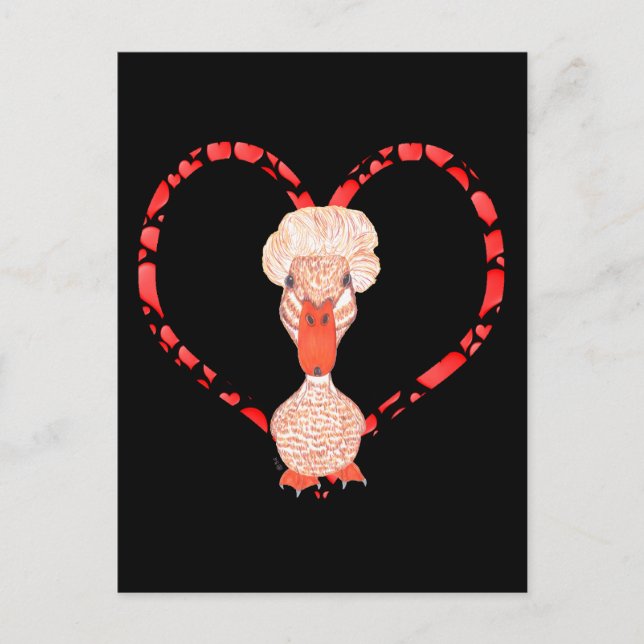 POSTAL FESTIVA CRESTED DUCK HEART (Anverso)