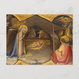 Postal Festiva Crib de la Natividad Bendición Virgen María Infant