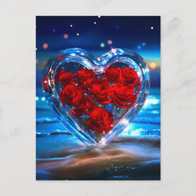 Postal Festiva Cristal floral floreciente (Anverso)