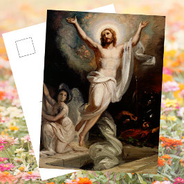 Postal Festiva Cristiano religioso Jesús Resurrección Pascua