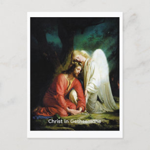 Postal Festiva Cristo en Gethsemane (etiquetado)