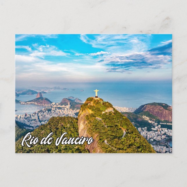 Postal Festiva Cristo Redentor, Río de Janeiro, Brasil (Anverso)
