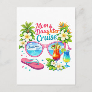 Postal Festiva Crucero de madre e hija Vacaciones tropicales