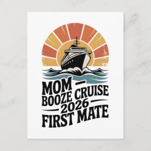 Postal Festiva Crucero de Mamá con Bebida 2026 Familia Combinando