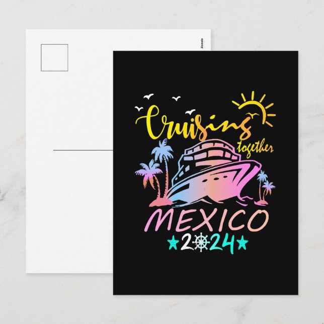 Postal Festiva Crucero familiar en México (Anverso / Reverso)