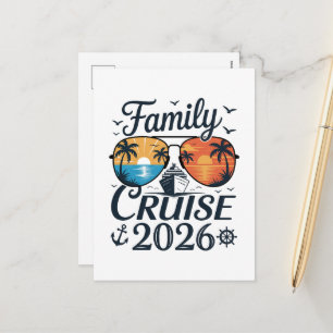 Postal Festiva Crucero Familiar Vacaciones de Verano 2026